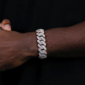 New Iced Out Wide Miami Cuban Link Chain Bracelet 2 Raw Two Tone Pink White Cubic Zirconia Hip Hop Bracelet Women Men Jewelry
New Iced Out Wide Miami Cuban Link Chain Bracelet 2 Raw Two Tone Pink White Cubic Zirconia Hip Hop Bracelet Women Men Jewelry