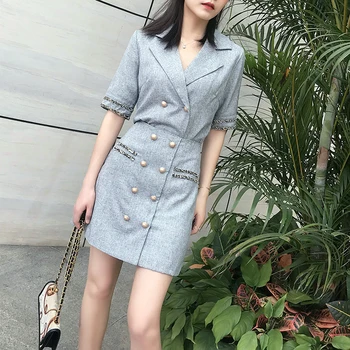 Summer Office Lady work Two piece Suit Double Breasted Notched Collar blazer Coat +High Waist double Breasted A-line Skirt Set
Summer Office Lady work Two piece Suit Double Breasted Notched Collar blazer Coat +High Waist double Breasted A-line Skirt Set