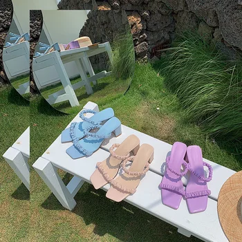 2020 Summer Women Pumps Shoes Square Toe Ladies Heel Mules High Heels Sandals Slippers Female Fashion Ladies Woman Shoes Lady 
2020 Summer Women Pumps Shoes Square Toe Ladies Heel Mules High Heels Sandals Slippers Female Fashion Ladies Woman Shoes Lady