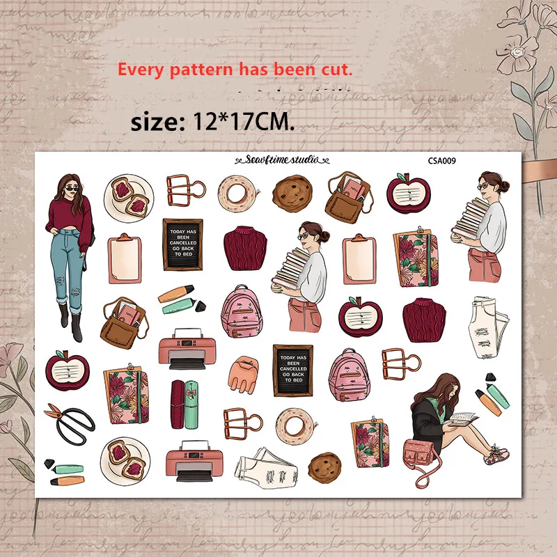 1pc Vintage Girls'Campus Life Decorative Sticker DIY Planner Diary Scrapbooking Album Stickers
1pc Vintage Girls'Campus Life Decorative Sticker DIY Planner Diary Scrapbooking Album Stickers