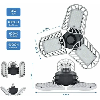 LED Garage Light 60W E26 156pcs Super Bright Three-Leaf Led Garage Light 6000K Led High Bay Industrial Lamp for Workshop 7
LED Garage Light 60W E26 156pcs Super Bright Three-Leaf Led Garage Light 6000K Led High Bay Industrial Lamp for Workshop 7