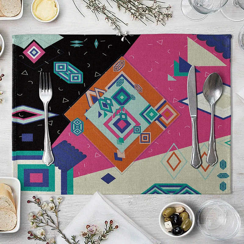 Geometry Pattern Placemat Triangle Colorful Dining Table Mat Tea Coaster Cotton Linen Pad Cup Mats Home Decor 40*30cm
Geometry Pattern Placemat Triangle Colorful Dining Table Mat Tea Coaster Cotton Linen Pad Cup Mats Home Decor 40*30cm