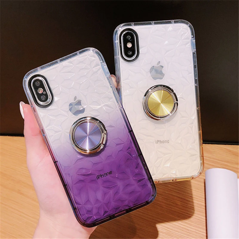 Crispyfish Gradient diamond Transparent Soft TPU Case For iPhone 7 8 Plus Ring Bracket Silicone Cover For iPhone XS XR XS MAX 6s
Crispyfish Gradient diamond Transparent Soft TPU Case For iPhone 7 8 Plus Ring Bracket Silicone Cover For iPhone XS XR XS MAX 6s