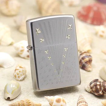 Genuine Zippo oil lighter copper windproof Frosted Pentagram cigarette Kerosene lighters Gift With anti-counterfeiting code
Genuine Zippo oil lighter copper windproof Frosted Pentagram cigarette Kerosene lighters Gift With anti-counterfeiting code