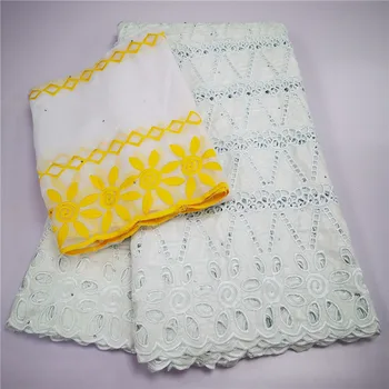 high quality 5+2yards white gold African Swiss cotton voile lace fabric with neat embroidery plus chiffon lace! 9L062720
high quality 5+2yards white gold African Swiss cotton voile lace fabric with neat embroidery plus chiffon lace! 9L062720