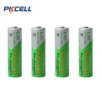

4pcs 1.2V AA R6 Ni-Mh 2600mAh LSD Batteries High Capacity Pre-charged Batteries 1200 Cycle Fit for PDA Digital Camera/Game/MP3