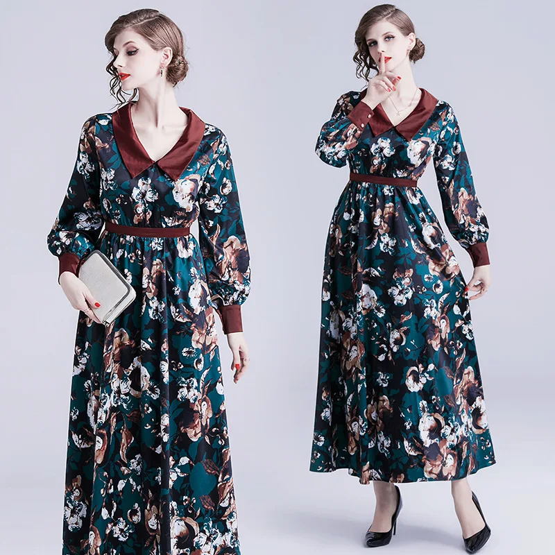 French Vintage Floral Printed Dress Women's Autumn And Winter Seaside Holiday Long Skirts Spring Clothing 2019 New 337
French Vintage Floral Printed Dress Women's Autumn And Winter Seaside Holiday Long Skirts Spring Clothing 2019 New 337