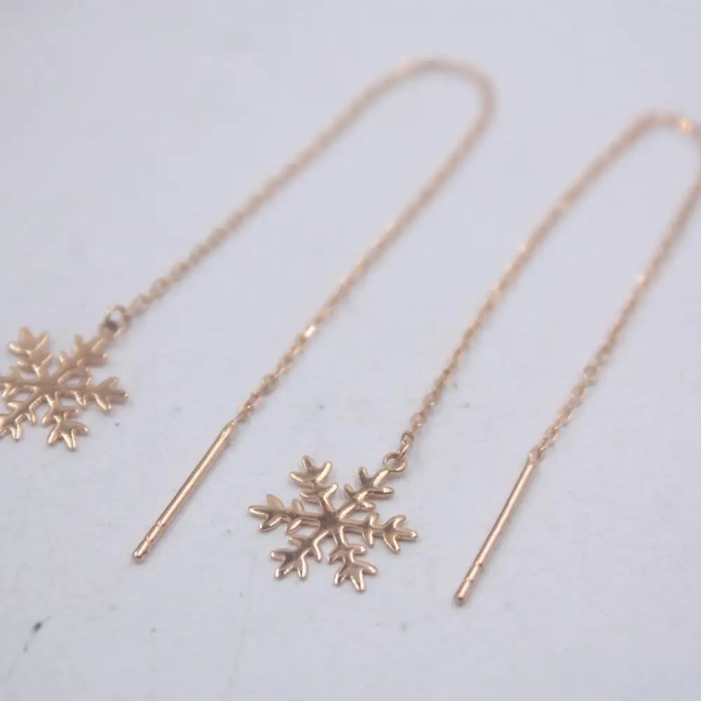 Solid 18K Rose Gold Dangle Earrings Best Gift Perfect Snowflake & O Chain Earrings Line 105mmL 1.18g Fine Jewelry
Solid 18K Rose Gold Dangle Earrings Best Gift Perfect Snowflake & O Chain Earrings Line 105mmL 1.18g Fine Jewelry