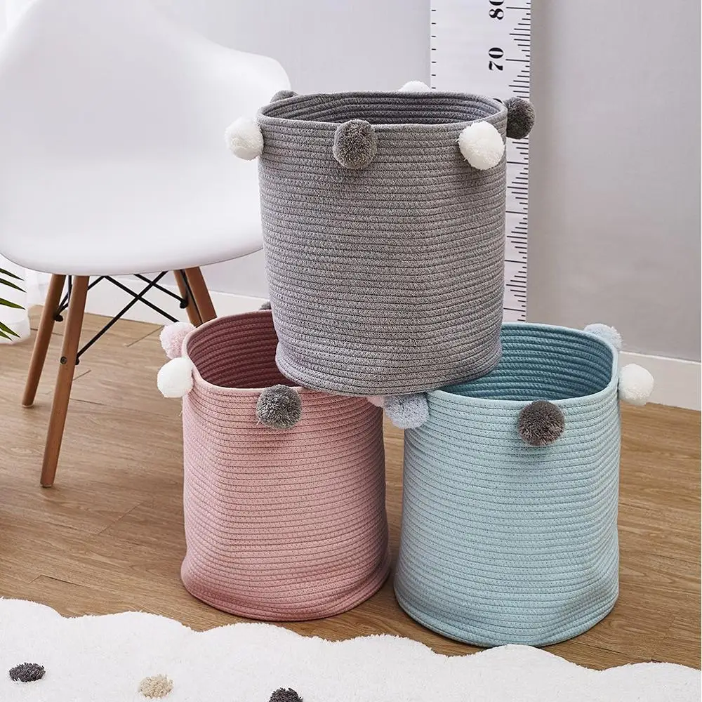 INS Storage Basket with Ball Tassels Plus Size Cotton Thread Weaving Storage Bins Dirty Cloth Laundry Basket Kids Toy Organizer
INS Storage Basket with Ball Tassels Plus Size Cotton Thread Weaving Storage Bins Dirty Cloth Laundry Basket Kids Toy Organizer