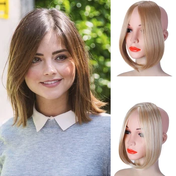 LANLAN Thickening both sides of the split long bangs patch invisible pad patch reissued piece length straight seamless Headwear