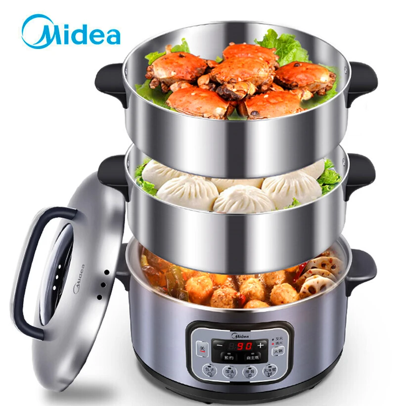 Household Electric Steamer Multifunction Electric Food Steamer 12.5L High Capacity 3 layers Seafood Steam Cooker Silver Gray
Household Electric Steamer Multifunction Electric Food Steamer 12.5L High Capacity 3 layers Seafood Steam Cooker Silver Gray