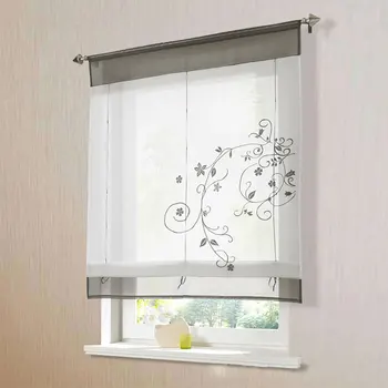 Floral Embroidery Panel Rod Pocket Short Semi Transparent Home Decor Kitchen Roman Curtain Window Shade Pastoral Bedroom Office 
Floral Embroidery Panel Rod Pocket Short Semi Transparent Home Decor Kitchen Roman Curtain Window Shade Pastoral Bedroom Office
