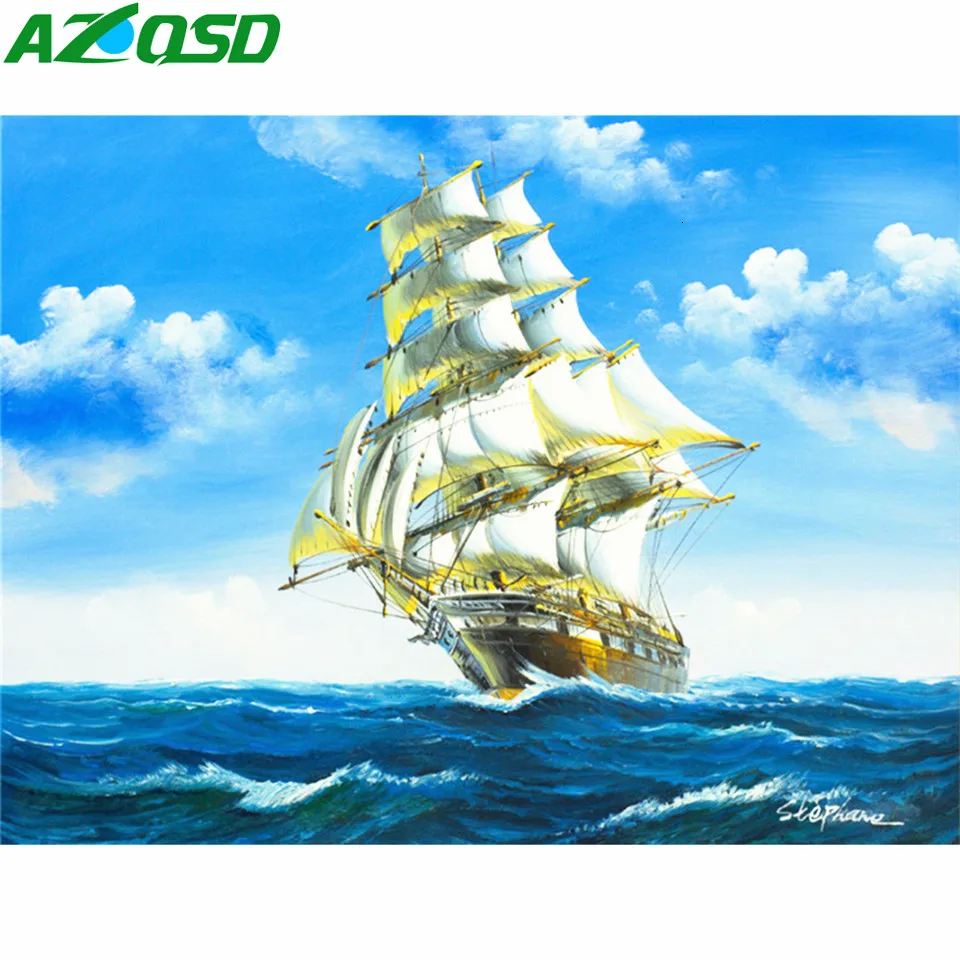 AZQSD Diamond Painting Boat Cross Stitch Crystal Embroidery Scenery Full Square Home Decoration 5d Diy Gift Handicrafts
AZQSD Diamond Painting Boat Cross Stitch Crystal Embroidery Scenery Full Square Home Decoration 5d Diy Gift Handicrafts