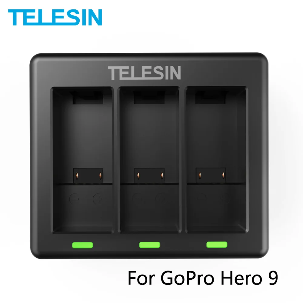 TELESIN 3 Ways Battery Charger With LED Light Charging Box for GoPro Hero 9 Black Action Camera Accessories
TELESIN 3 Ways Battery Charger With LED Light Charging Box for GoPro Hero 9 Black Action Camera Accessories