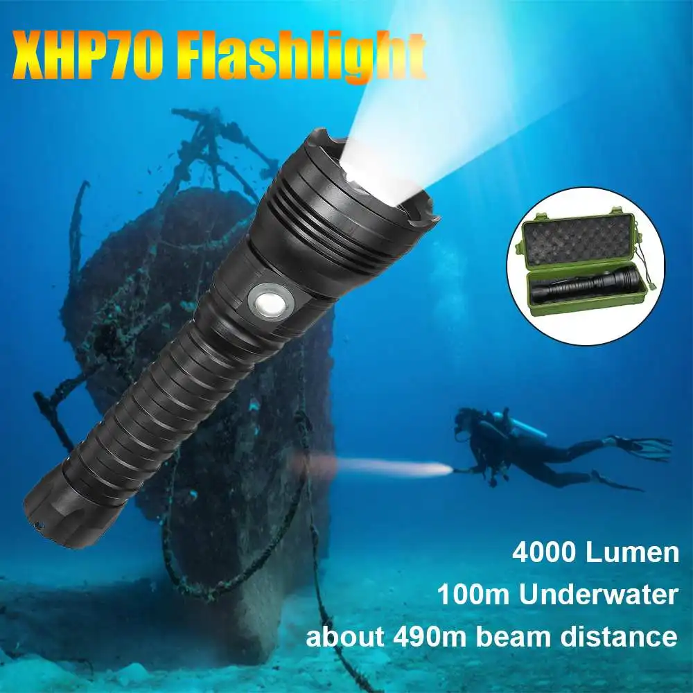 Powerful Underwater Flashlight Waterproof 4 Modes Professional Diving Flashlight Strong Light Long-range Flashlight Dive Torch
Powerful Underwater Flashlight Waterproof 4 Modes Professional Diving Flashlight Strong Light Long-range Flashlight Dive Torch
