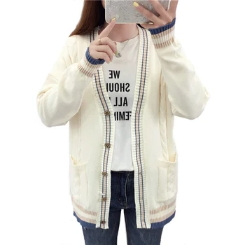 Women sweater knit striped cardigans full sleeve and length single breasted solid spring and autumn casual 2019 fashion
Women sweater knit striped cardigans full sleeve and length single breasted solid spring and autumn casual 2019 fashion