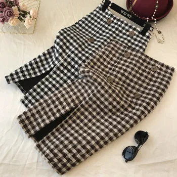 vintage plaid woolen skirt women high waist autumn winter package hip split a-line skirt plus size 2XL
vintage plaid woolen skirt women high waist autumn winter package hip split a-line skirt plus size 2XL