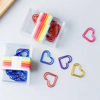 50Pcs Cute Heart Shaped Paper Clip Colorful Paper Photo Clips Card Holder Creative Simple Metal Bookmark Paper Clamp
50Pcs Cute Heart Shaped Paper Clip Colorful Paper Photo Clips Card Holder Creative Simple Metal Bookmark Paper Clamp