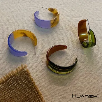 HUANZHI 2020 New Trendy Acrylic Hit Color Geometric Round Circle C-shaped Big Hoop Earrings For Women Girls Party Jewelry 
HUANZHI 2020 New Trendy Acrylic Hit Color Geometric Round Circle C-shaped Big Hoop Earrings For Women Girls Party Jewelry