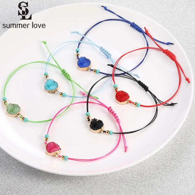 Wholesale Colorful String Rope Bracelet for Women Handmade Adjustable Resin Stone Crystal Charm Druzy Bracelets Boho Jewelry
Wholesale Colorful String Rope Bracelet for Women Handmade Adjustable Resin Stone Crystal Charm Druzy Bracelets Boho Jewelry