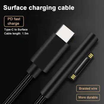 Portable Data Cable PD to TYPE C Fast Charging Cable Compact Black USB Cable for Surface Pro or Laptop
Portable Data Cable PD to TYPE C Fast Charging Cable Compact Black USB Cable for Surface Pro or Laptop