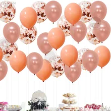30 unids/pack romántico champán Rosa oro confeti globo de látex Set aniversario boda cumpleaños Decoración Accesorios(China)