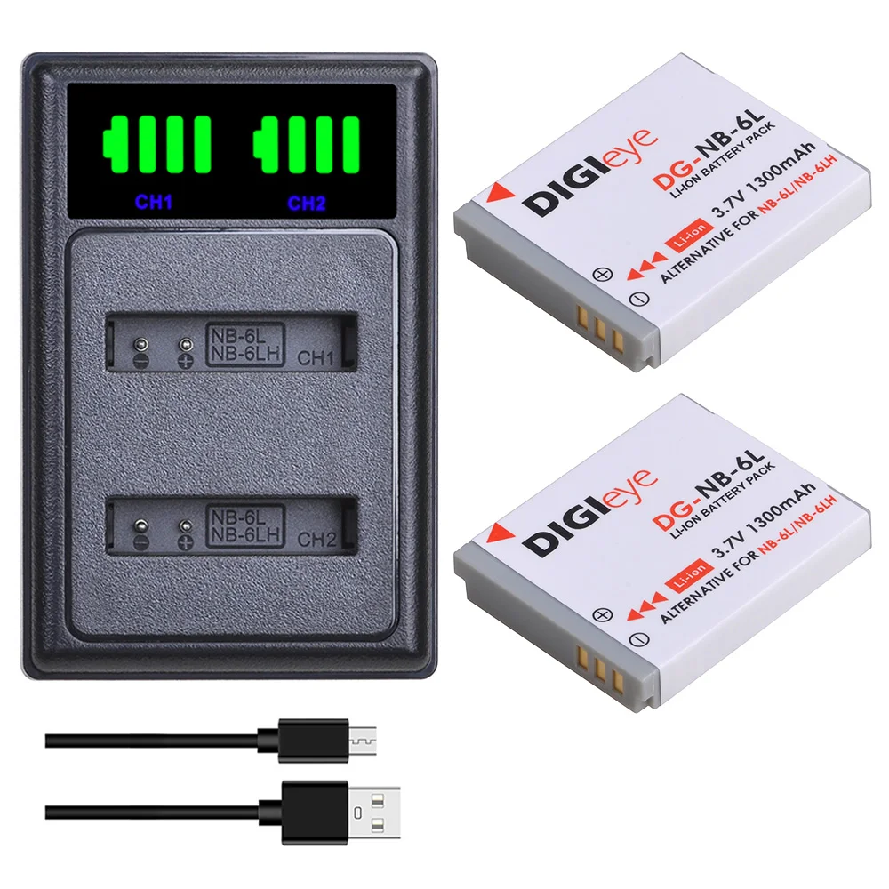 2Pcs NB-6L NB 6L NB-6LH NB 6L Battery + LED Dual USB Charger Type C for Canon PowerShot SX240 SX275 SX280 SX510 SX500 D30 S90
2Pcs NB-6L NB 6L NB-6LH NB 6L Battery + LED Dual USB Charger Type C for Canon PowerShot SX240 SX275 SX280 SX510 SX500 D30 S90