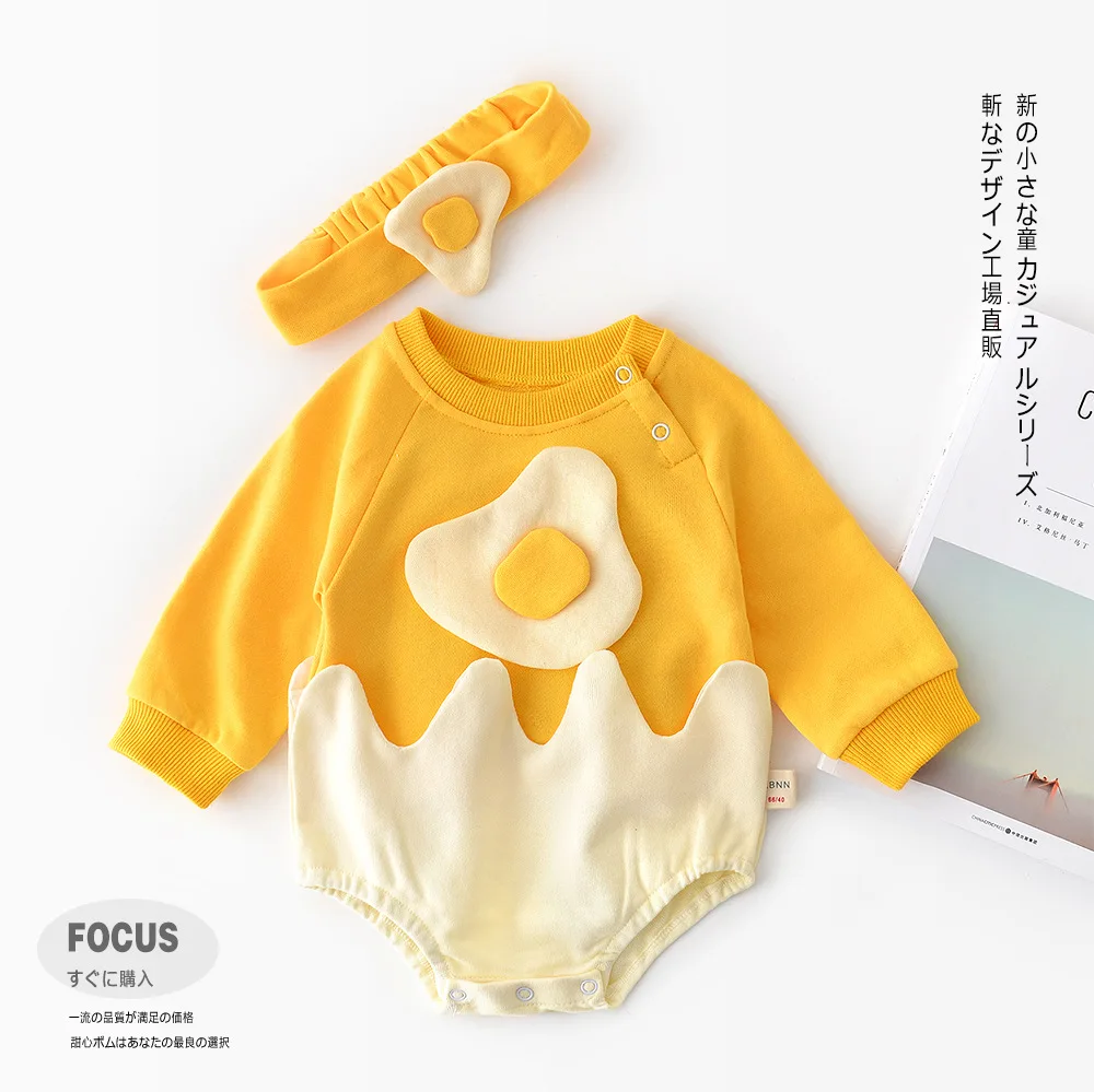 2019 New Baby Clothing Neonatal Cartoon Egg Long Sleeve Casual Cartoon Cute with Hairband Climbing Clothes Newborn Jumpsuits
2019 New Baby Clothing Neonatal Cartoon Egg Long Sleeve Casual Cartoon Cute with Hairband Climbing Clothes Newborn Jumpsuits