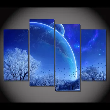 4 Panel Winter Moon Night Canvas Art Prints Wall Art Home Decor Poster Picture For Living Room Canvas Painting
4 Panel Winter Moon Night Canvas Art Prints Wall Art Home Decor Poster Picture For Living Room Canvas Painting