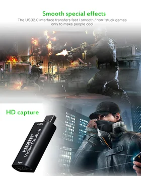 Mini Video Capture Card USB 2.0 HDMI Video Grabber Record Box fr PS4 Game DVD Camcorder HD Camera Recording Live Streaming
Mini Video Capture Card USB 2.0 HDMI Video Grabber Record Box fr PS4 Game DVD Camcorder HD Camera Recording Live Streaming