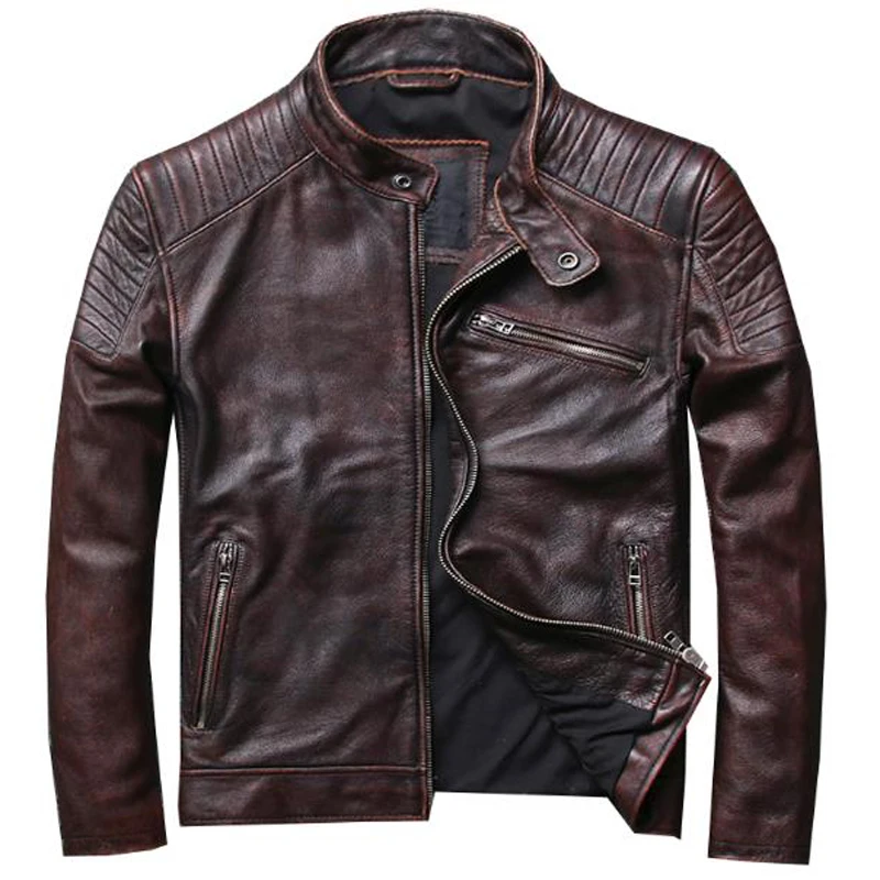 Фото European Standard Quality Mens Cow Leather Coats Real Picture Bomber Flight Jacket XXXXL Overcoats 2020 A570 | Мужская одежда