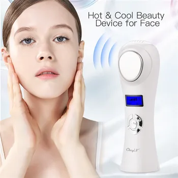 Hot Cool Skin Care Machine Wrinkle Acne Removal Anti-aging Pore Minimizing Sonic Vibration Beauty Device with LCD Display Screen