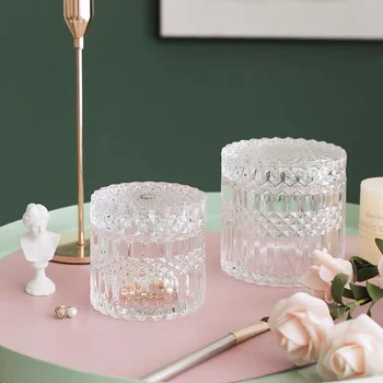 Nordic Retro Relief Crystal Glass Candy Jar Household Jewelry Cotton Swab Storage Box Kitchen Tea Sugar Coffee Beans Storage Jar
Nordic Retro Relief Crystal Glass Candy Jar Household Jewelry Cotton Swab Storage Box Kitchen Tea Sugar Coffee Beans Storage Jar