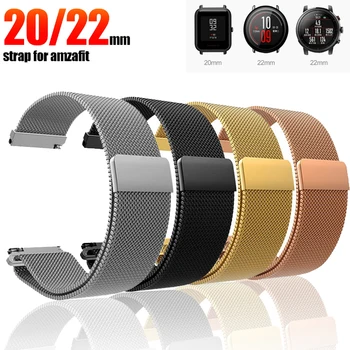 

Milanese Metal Strap For xiaomi Amazfit Bip Strap watchband Bracelet For Huami Amazfit Pace Stratos 2 GTS GTR 47MM Strap