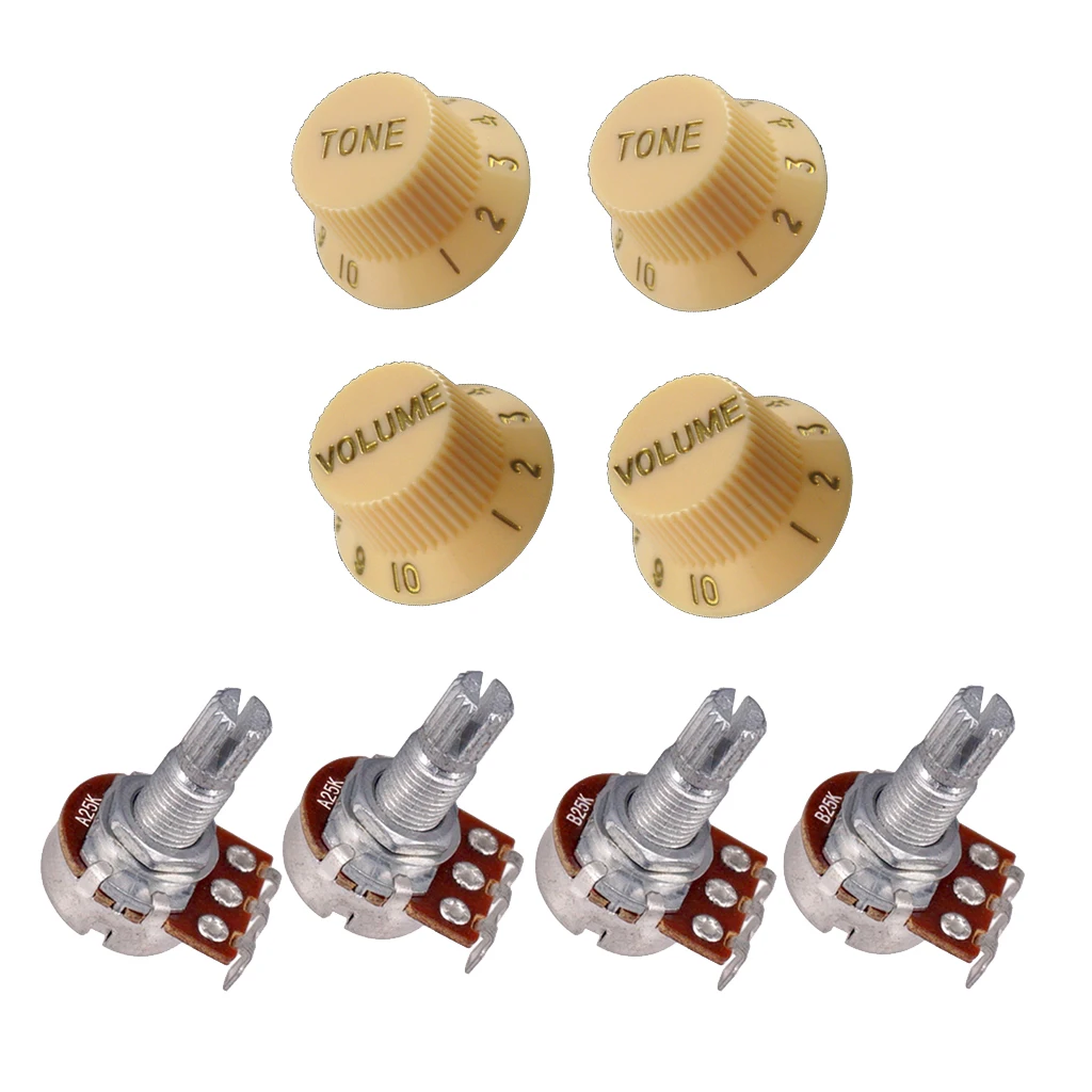 Bass Guitar Potentiometer 25K 18mm Volume Tone Control Knob Accessories Set Bass Guitar Potentiometer 25K 18mm Volume Tone Control Knob Accessories Set