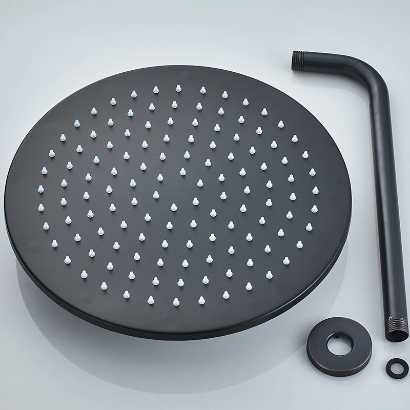 

Vidric Vidric Matte Black Round Thermostatic Shower Faucets Set Round Brass Shower 3-way Concealed Thermostatic Mixer Swivel Tub