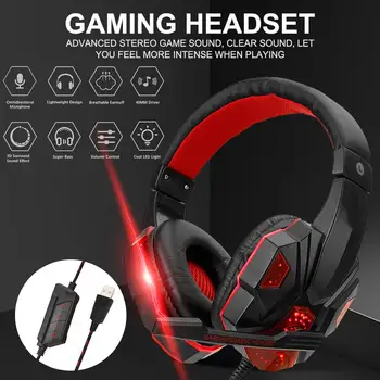 PC Gamer Headset USB Stereo Gaming Headphones With Microphone With Soft Ear Pads LED Light Computer Game Headset 
PC Gamer Headset USB Stereo Gaming Headphones With Microphone With Soft Ear Pads LED Light Computer Game Headset