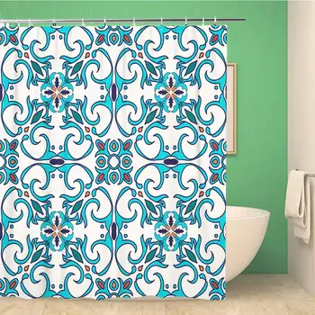 Bathroom Shower Curtain Beautiful Colored Pattern and Portuguese Tiles Azulejo Moroccan Ornaments Polyester Fabric 72x72 inches
Bathroom Shower Curtain Beautiful Colored Pattern and Portuguese Tiles Azulejo Moroccan Ornaments Polyester Fabric 72x72 inches