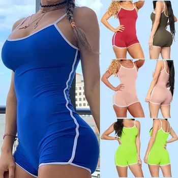 Casual Summer Bodycon Rompers Women Sports Jumpsuit 2020 Summer Sexy Slim Body Skinny Rompers Shorts Spaghetti Strap Playsuit
Casual Summer Bodycon Rompers Women Sports Jumpsuit 2020 Summer Sexy Slim Body Skinny Rompers Shorts Spaghetti Strap Playsuit