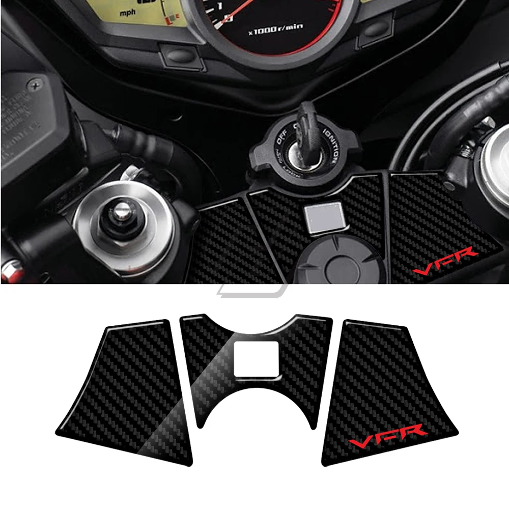 

For Honda VFR 1200 2010-2016 3D Carbon-look Upper Triple Yoke Defender