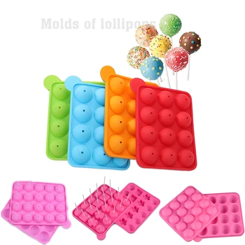 

Round Lollipop Silicone Mold For Baking Candy Chocolate Flower Heart Shape DIY Soap Forms Kithcen Pastry Confectionery Equipment