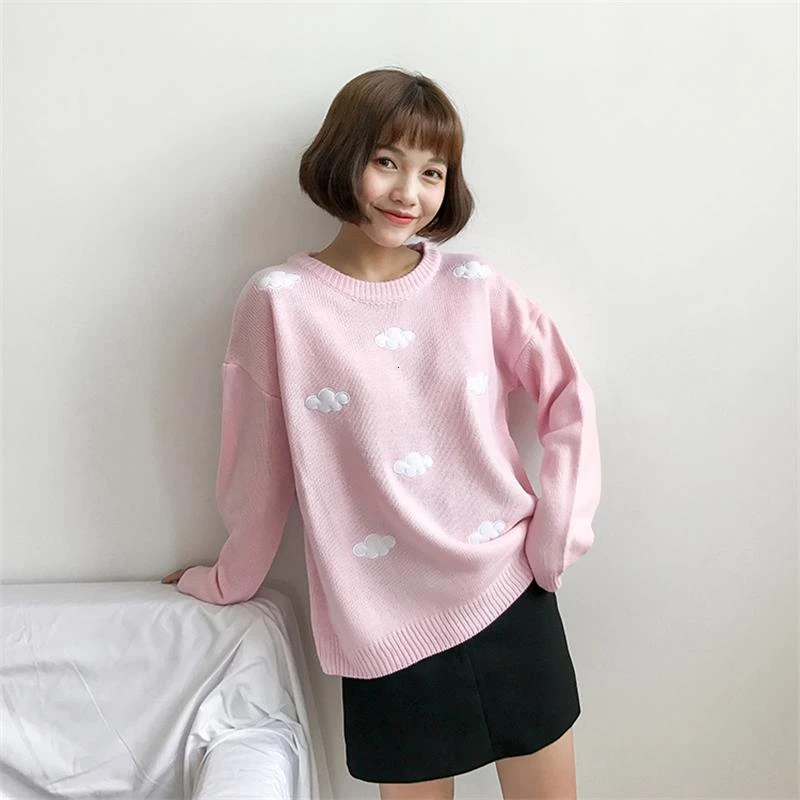 Sweet Clouds Pink Warm Korean Clothes 2020 Spring Lady Pullovers Circular Collar Casual Long Sleeve Lovely Women Knitted Sweater
Sweet Clouds Pink Warm Korean Clothes 2020 Spring Lady Pullovers Circular Collar Casual Long Sleeve Lovely Women Knitted Sweater