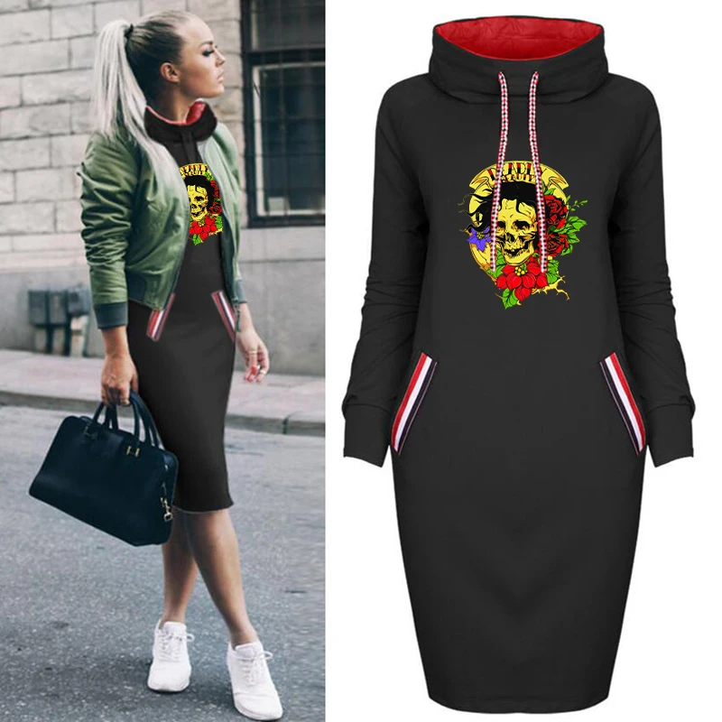 Woman Midi Dress Rose Skull Printing Fashion Autumn Plus Size Dresses Long Sleeve Robes Bodycon Party Club Short Dress Halloween
Woman Midi Dress Rose Skull Printing Fashion Autumn Plus Size Dresses Long Sleeve Robes Bodycon Party Club Short Dress Halloween