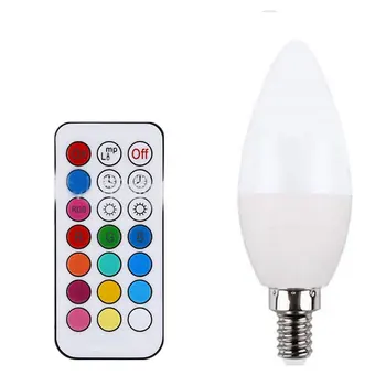 RGB-E12 Transparent Cover Remote 3W Conversion Of 16 Colors Party & Holiday Decortion Candle Light Bulb
RGB-E12 Transparent Cover Remote 3W Conversion Of 16 Colors Party & Holiday Decortion Candle Light Bulb