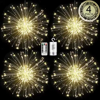4Psc Firework Hanging Lights100LEDs Decorative Lights Waterproof Starburst String Lights Fairy Lights for Home Indoor&Outdoor-s1
4Psc Firework Hanging Lights100LEDs Decorative Lights Waterproof Starburst String Lights Fairy Lights for Home Indoor&Outdoor-s1