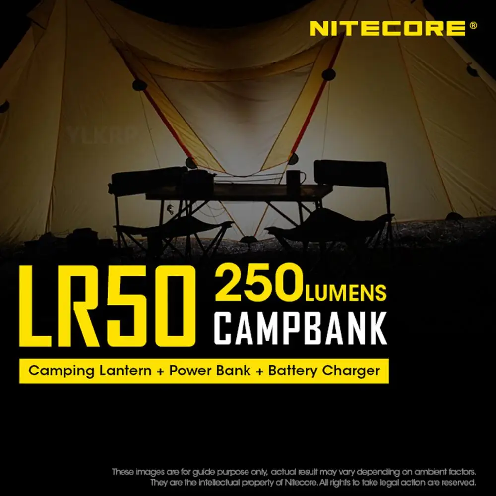 NITECORE LR50 250 люмен Открытый портативных зарядных устройств + походный светильник