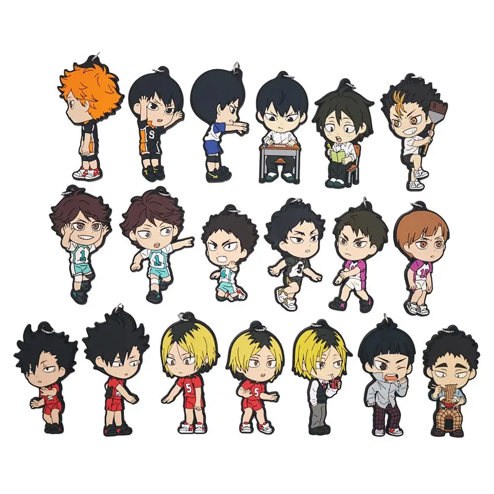 Haikyuu! Резиновый брелок для ключей аниме Хината кагеяма тобио Ямагучи Тадаси
