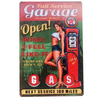 Shabby Chic Tin Sign Pin Up Girl Full Service Garage Sign Hot Rod Gas Pub Bar Home Wall Stickers Decoration
Shabby Chic Tin Sign Pin Up Girl Full Service Garage Sign Hot Rod Gas Pub Bar Home Wall Stickers Decoration