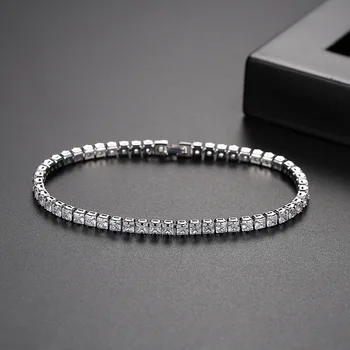 

925 sterling silver 3mm 5MM 17cm 19CM CZ tennis bracelet bangle for women wedding fashion jewelry wholesale party gift S5650