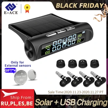E-ACE Solar Power Smart Car TPMS Tyre Pressure Monitoring System Digital Display Auto Security Alarm Systems Tyre Pressure
E-ACE Solar Power Smart Car TPMS Tyre Pressure Monitoring System Digital Display Auto Security Alarm Systems Tyre Pressure